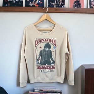 Women's JImi Hendrix Retro Cream Sweatshirt